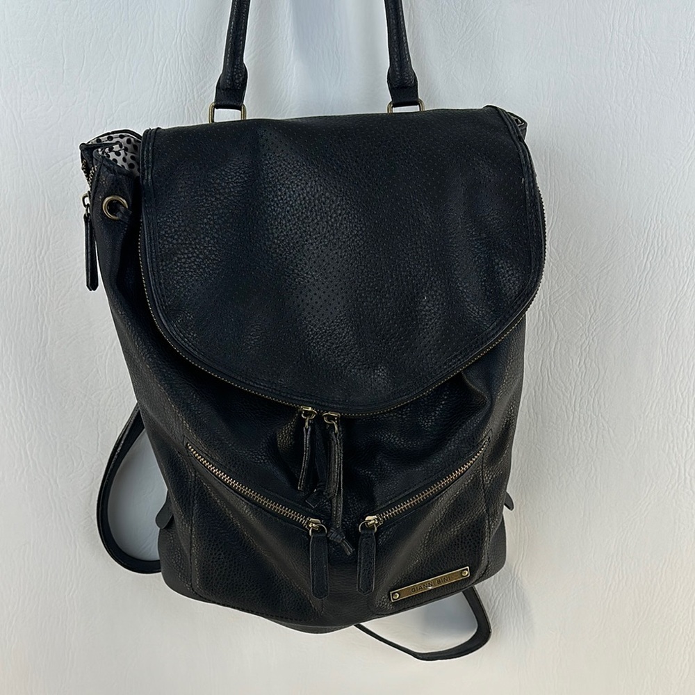 Gianni Bini Drawstring Faux Pebbled Leather Backpack